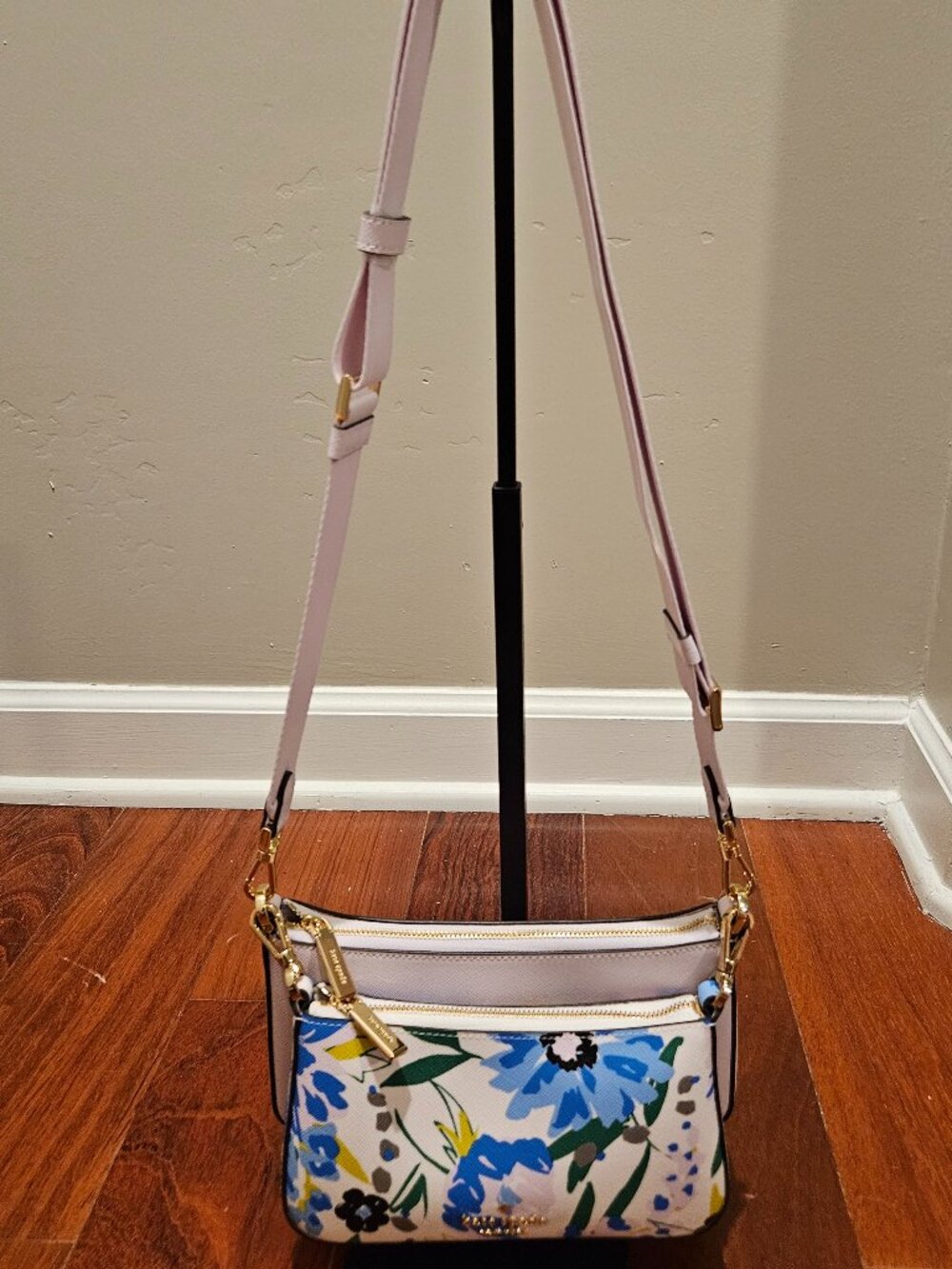 NWT Kate Spade Festival Floral Duo Crossbody Cream/Multicolor with Lavender Bag